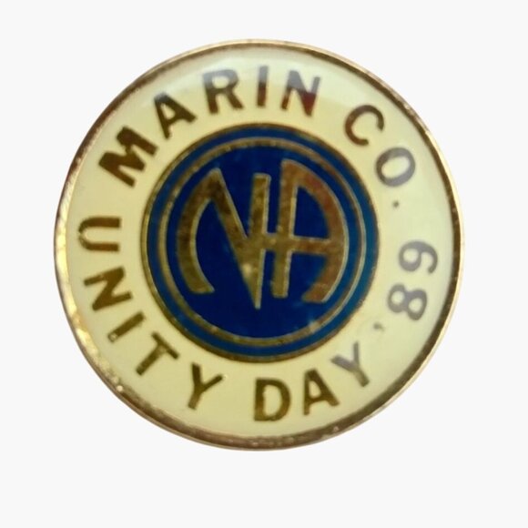 Marin Co Unity Day 89 NA Pin Narcotics Anonymous California Pinback - Picture 1 of 3